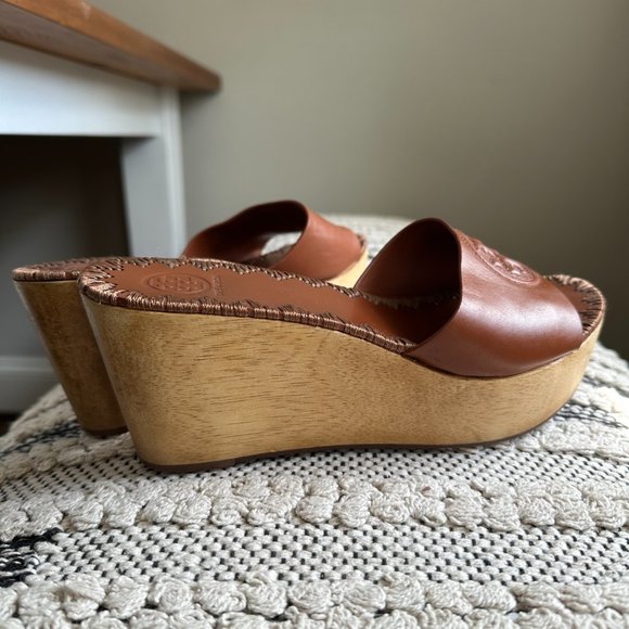 Tory Burch Open-Toe, Tan Wedges (Women's Size 8) - Picture 4 of 11